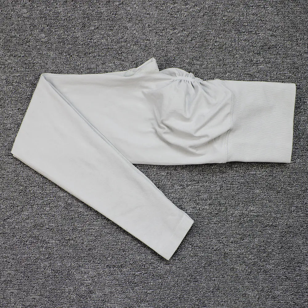 VEQKING, pantalones de Yoga de cintura alta para mujer, mallas deportivas sin costuras para realzar la cadera, mallas elásticas sólidas de realce para gimnasio, pantalones de entrenamiento para Fitness