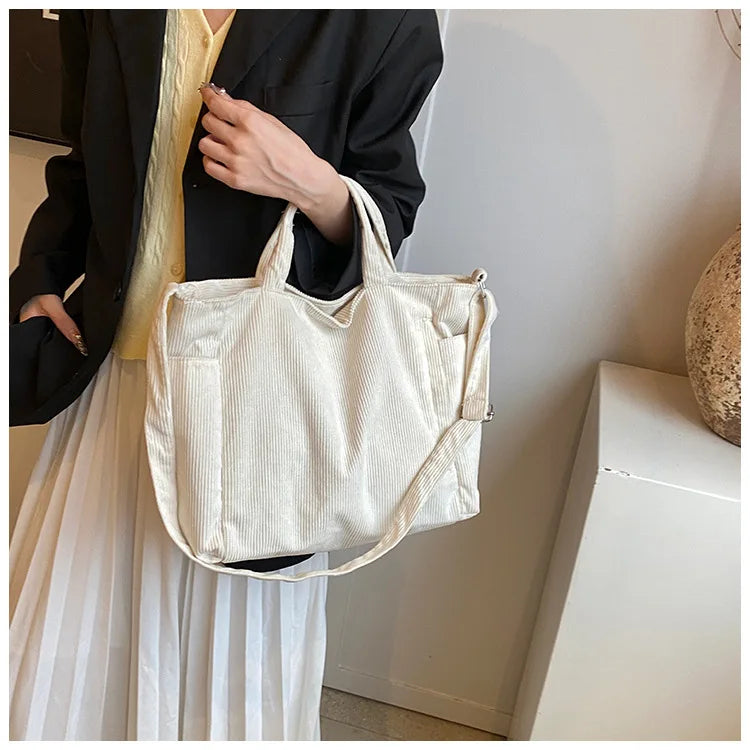 Bolso Mensajero Pana Retro Mujer Gran Capacidad Universitario