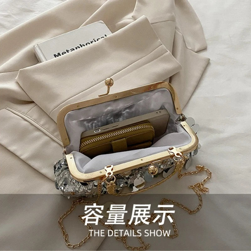 Bolso Hombro Mujer Elegante Lentejuelas Noche