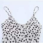 Vestido Largo Tirantes Lunares Cuello V | Espalda Descubierta Camisola Estilo Casual