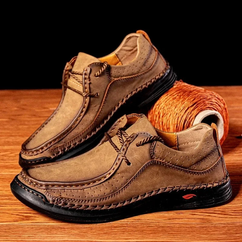 Zapatos Cuero Hombre ∣ Casual Negocios ∣ Talla Grande Hechos a Mano