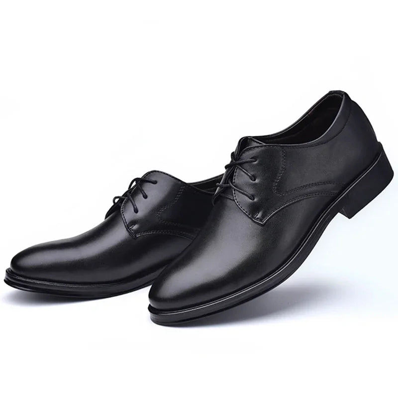 Zapatos de Hombre | Oxfords de Cuero Negro Formales | Negocios y Bodas | Talla Grande | Tico Trendy