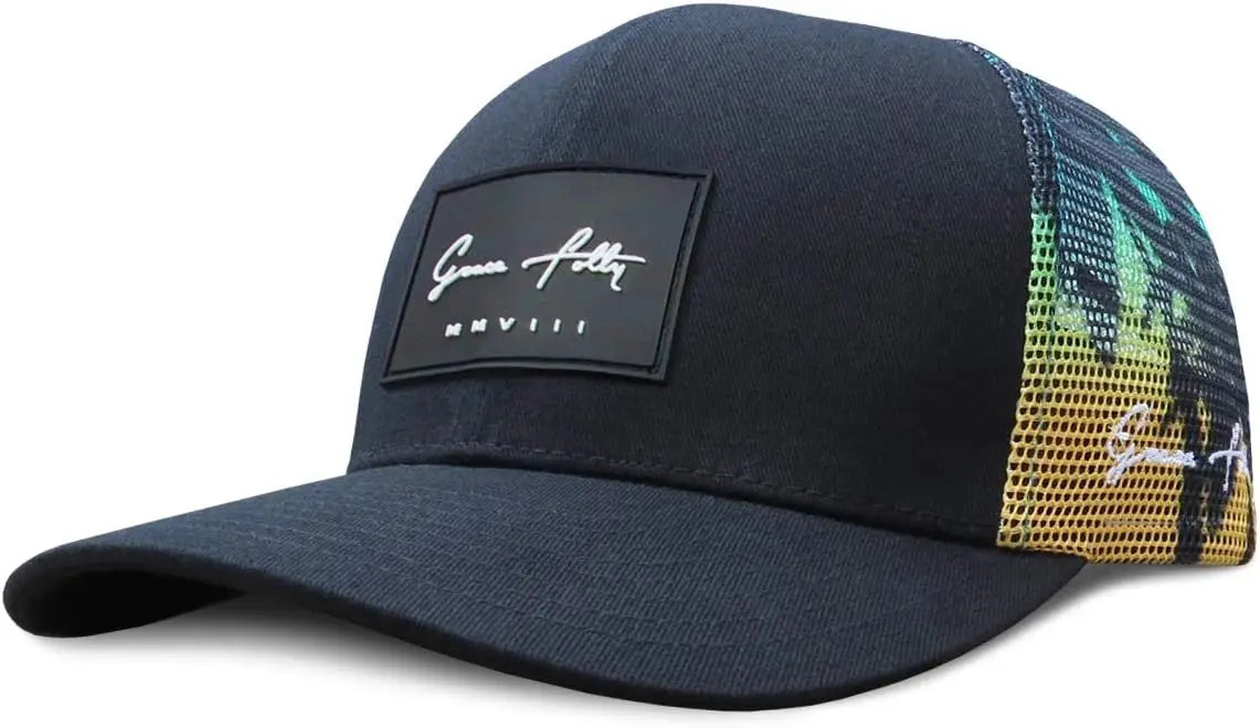 Trucker Cool Designs Transpirable Cocoteros Bordado Béisbol Sombra al aire libre Protección solar Gorra de malla Sombrero para el sol para hombres y mujeres