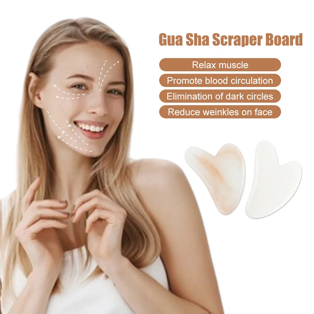 Rodillo y Gua Sha de Resina Natural para Masaje Facial y Corporal