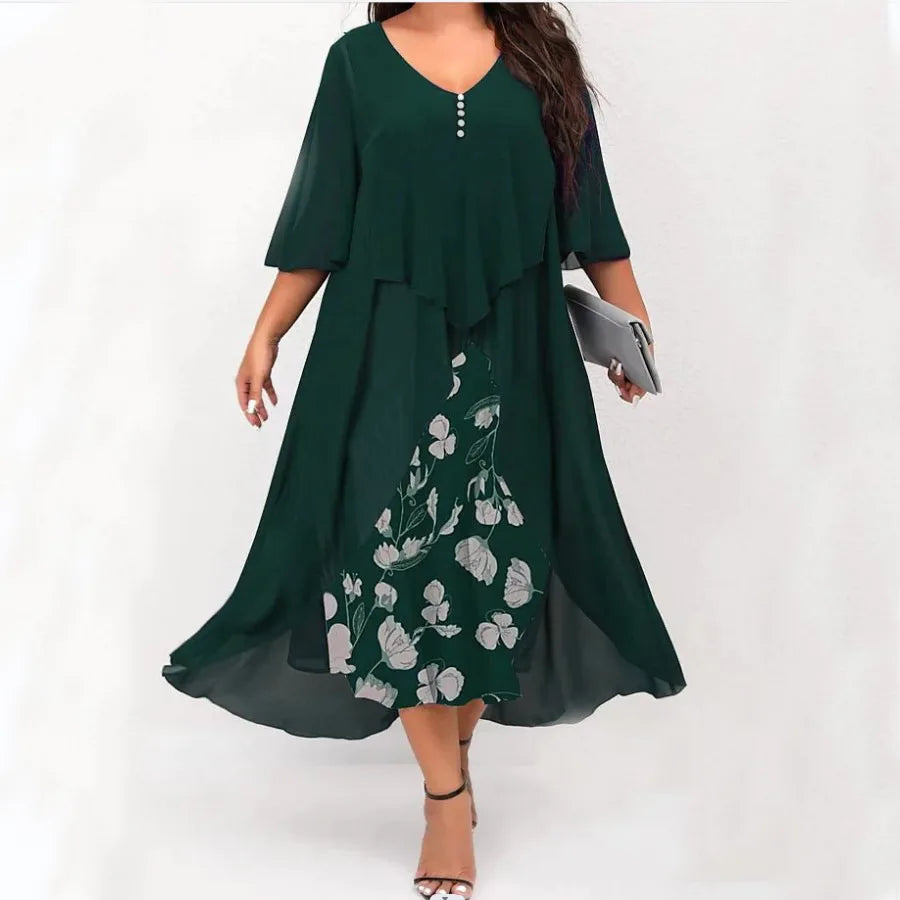 Vestido Vintage | Talla Grande | Estampado de Retazos