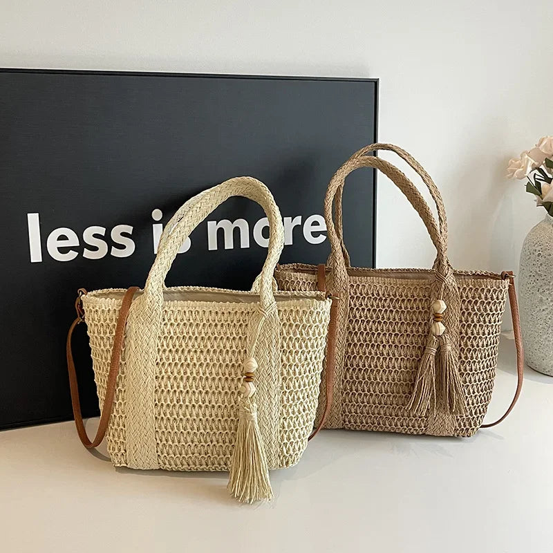 Bolso De Mano Tejido Vintage Mujer Playa Verano Cruzado