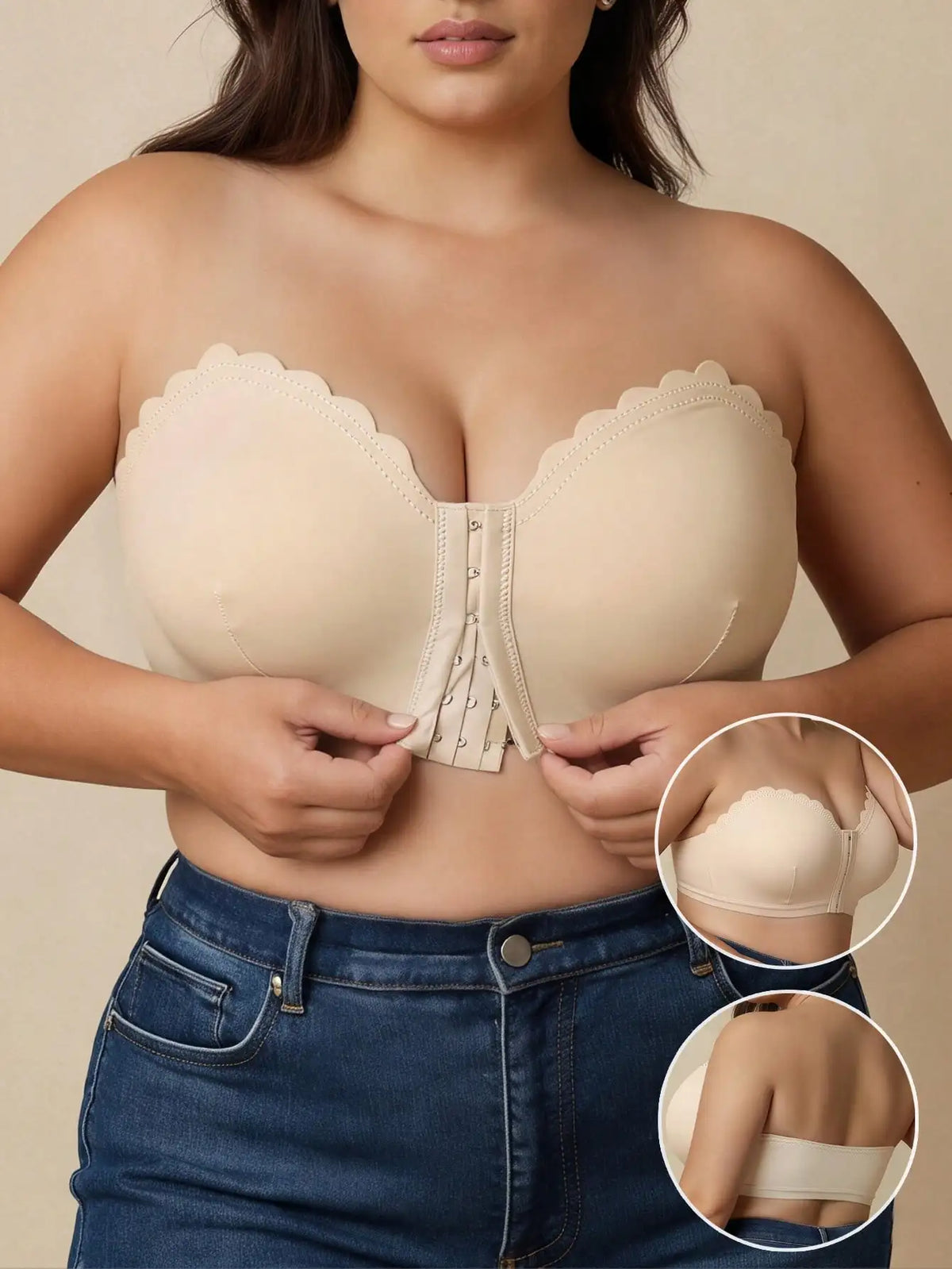 Sujetador Bandeau Sin Aros Cierre Frontal | Tico Trendy