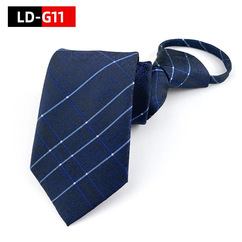 Corbata Preatada Cremallera Estrecha Estilo Tico Negocios Elegancia Diaria