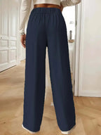 Pantalón Drapeado Elegante | Cintura Alta, Recto, Suelto y Color Sólido Verano 2025