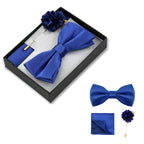 Set De Pajarita Broche Flor Pañuelo Accesorio De Traje Boda