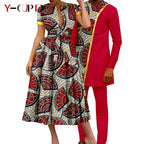Vestido Dashiki Bazin Riche Africano Pareja | 2 Piezas | Tallas XS-6XL | Tico Trendy