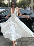 Vestido de fiesta con escote en V y espalda descubierta | Vestidos largos sexys