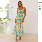 Vestido Largo Ajustado Estampado para Playa