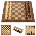 Ajedrez 3 en 1 Plegable Madera | Entrenamiento Mental | Piezas de Alta Gama | Ticotrendy