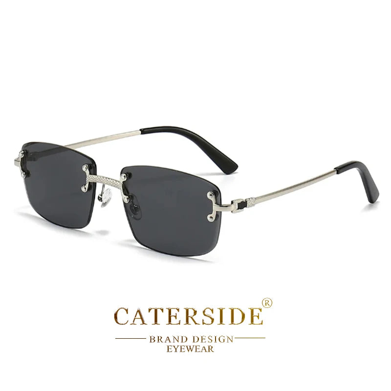 Gafas de Sol CATERSIDE | Cobre y Lentes Degradados Azules | Cuadradas Sin Montura | Lujo Unisex