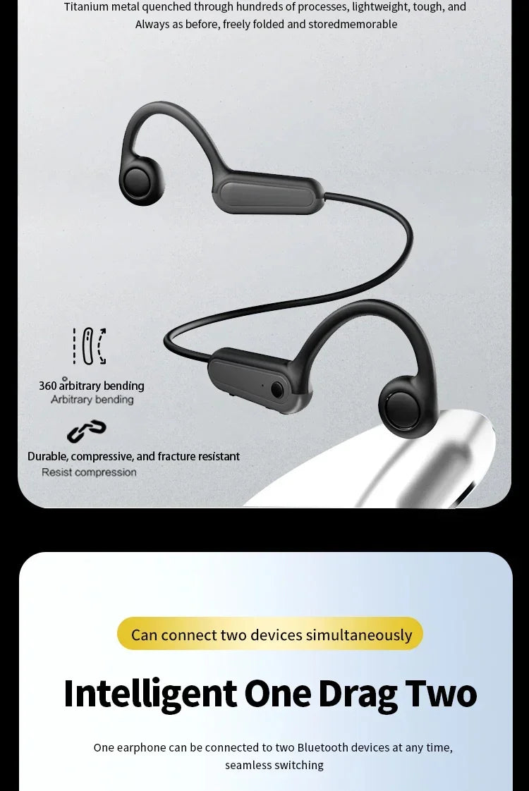 Auriculares SONY Conducción Ósea | Bluetooth 5.3 | Micrófono y Gancho para Oreja | Deportivos