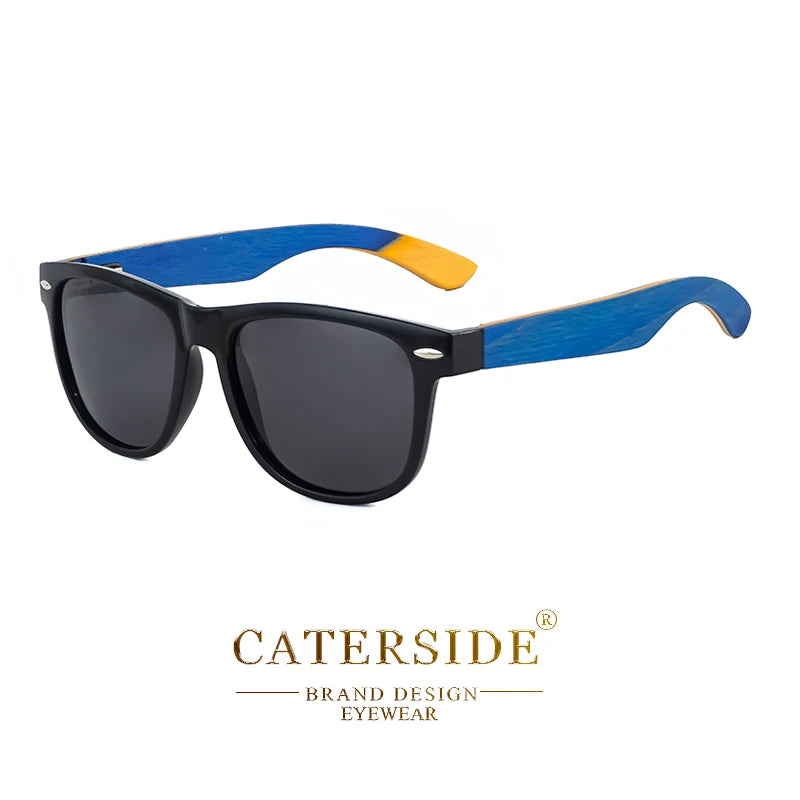 Gafas de Sol Carterside Retro | Madera Natural | Lentes Polarizadas Cuadradas Punk | Montura TR90