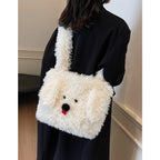 Bolso De Hombro Mullido Mujer Con Perros Bandolera De Gran Capacidad