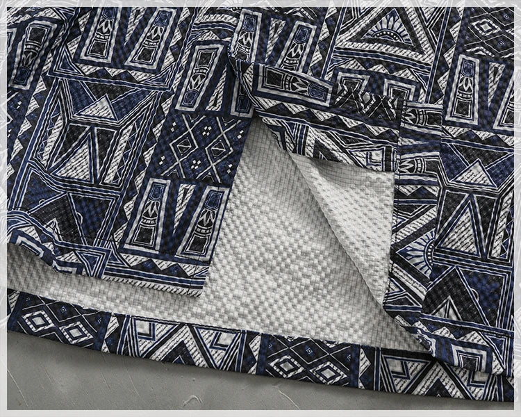 Camisa Hawaiana Hombre | Estampado Geométrico | Manga Corta | Verano | Ticotrendy Costa Rica