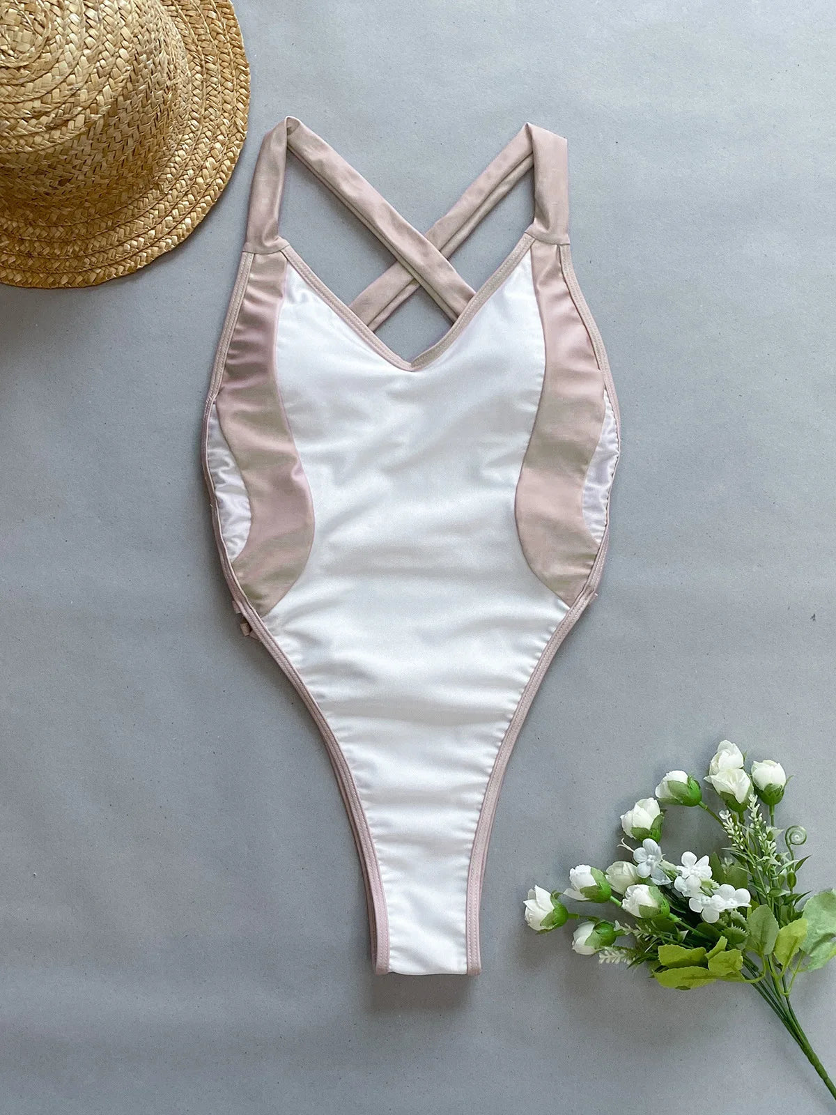 Traje de Baño de Una Pieza Sexy con Retazos para Verano