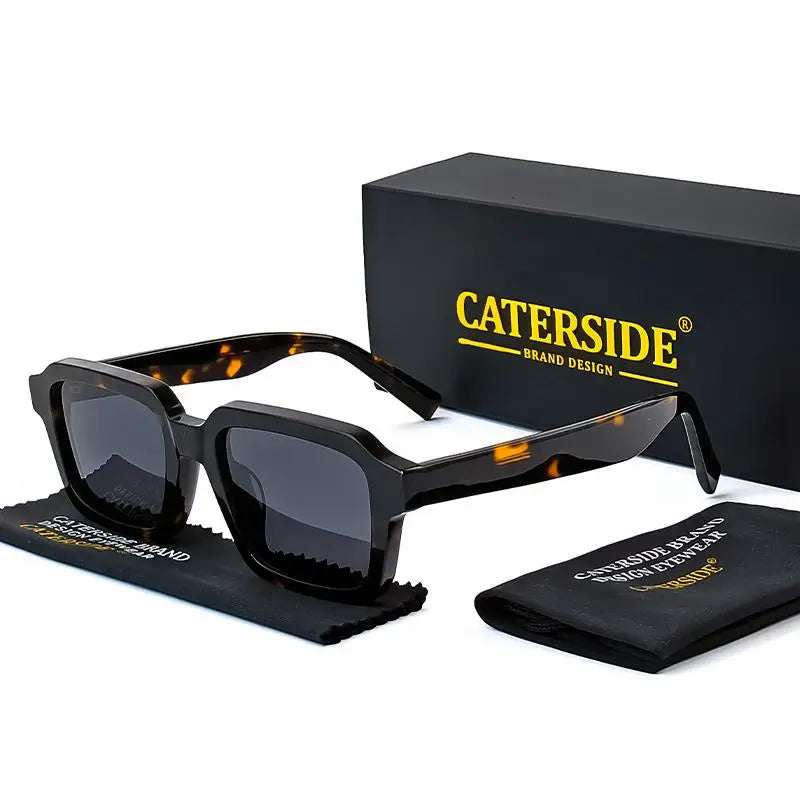 Gafas de Sol Polarizadas Caterside | Retro Cuadradas | Montura de Acetato | Unisex
