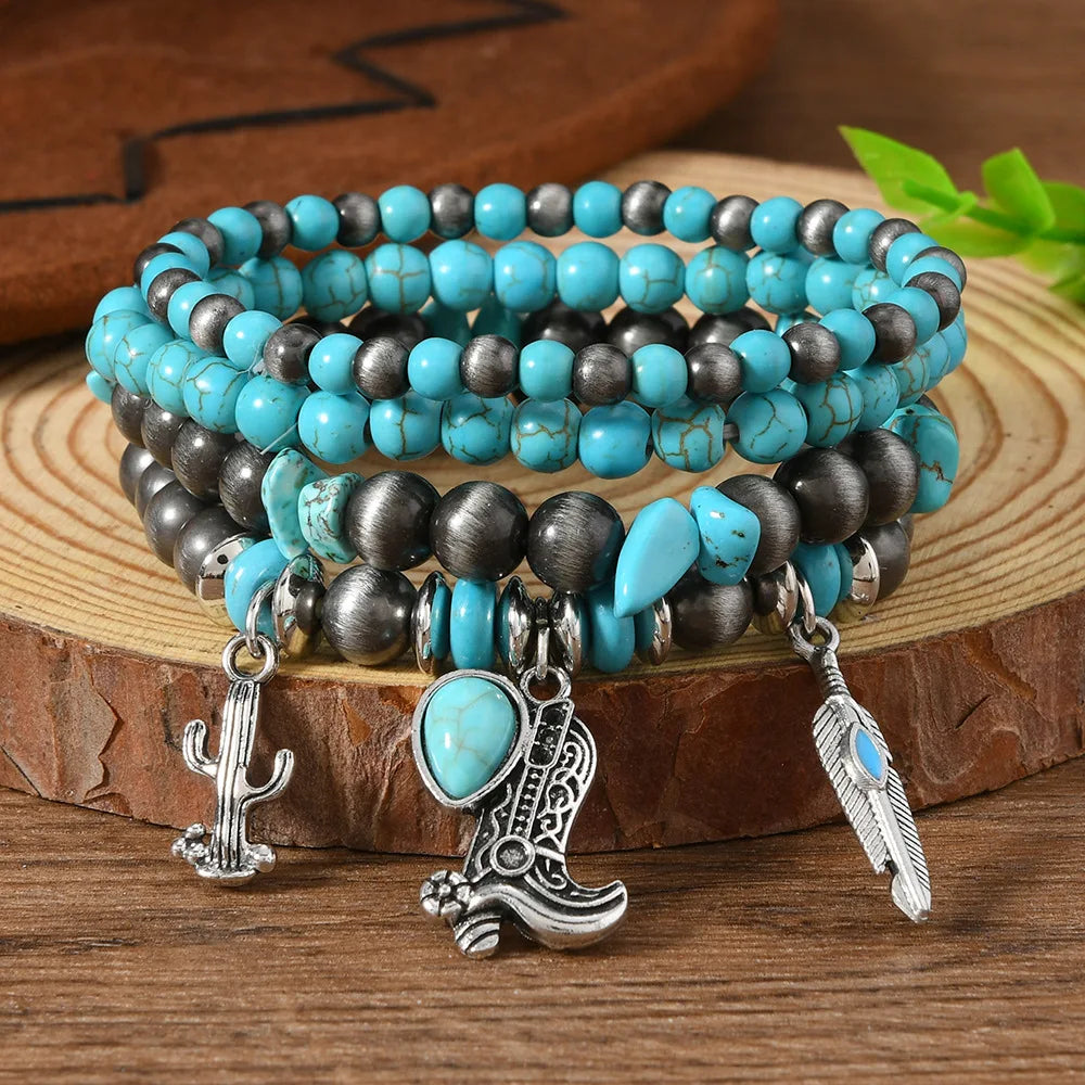 Pulseras de Cuero para Hombre y Mujer |  Hojas y Plumas  |  Dijes de Animales
