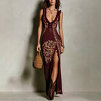 Vestido Floral con Encaje Espalda Descubierta