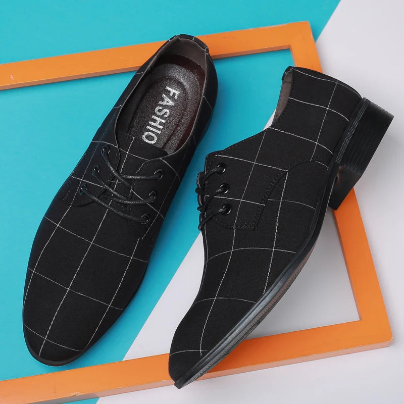 Zapatos Hombre Lona Formales Casuales Punta Puntiaguda Geométricos | Verano