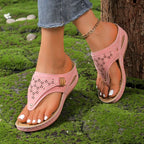 Chanclas de Mujer | Suela Gruesa y Cuña | Estilo Vintage | Ligeras