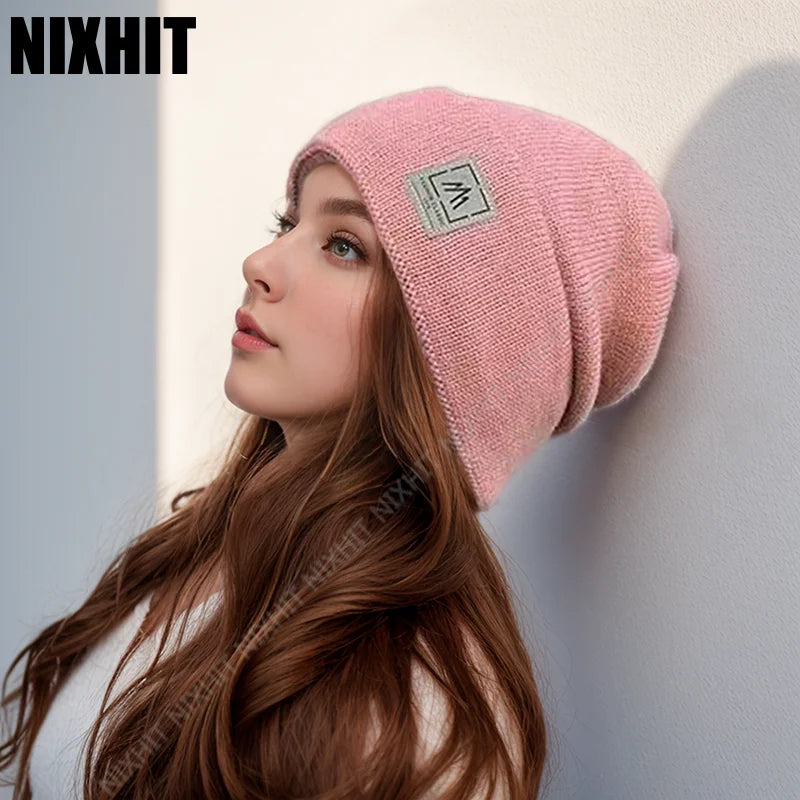 Gorro Punto Grueso Terciopelo Acrílico Cálido Térmico | Invierno Ajustable Casual Unisex