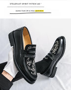 Mocasines Lujo Hombre Punta Redonda Cuero PU Formales Negocios | Sin Cordones