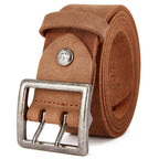 Cinturón de Piel de Vaca | Estilo Vintage | Hebilla de Pasador Retro | Hombre