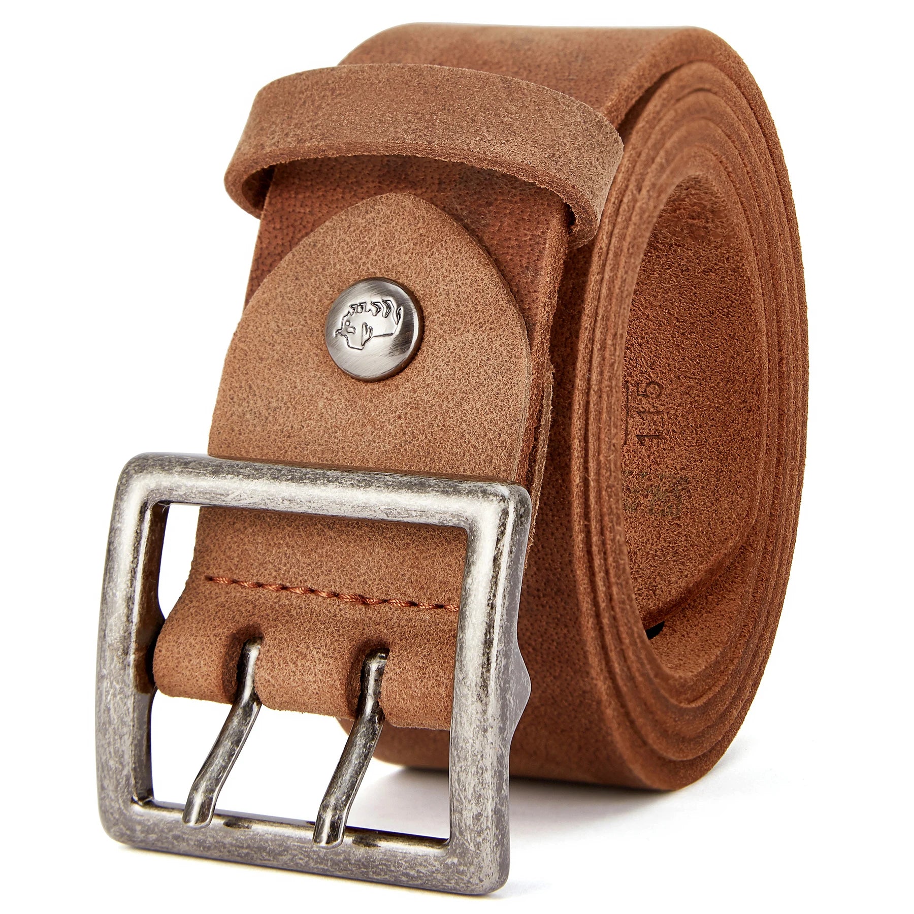 Cinturón de Piel de Vaca | Estilo Vintage | Hebilla de Pasador Retro | Hombre