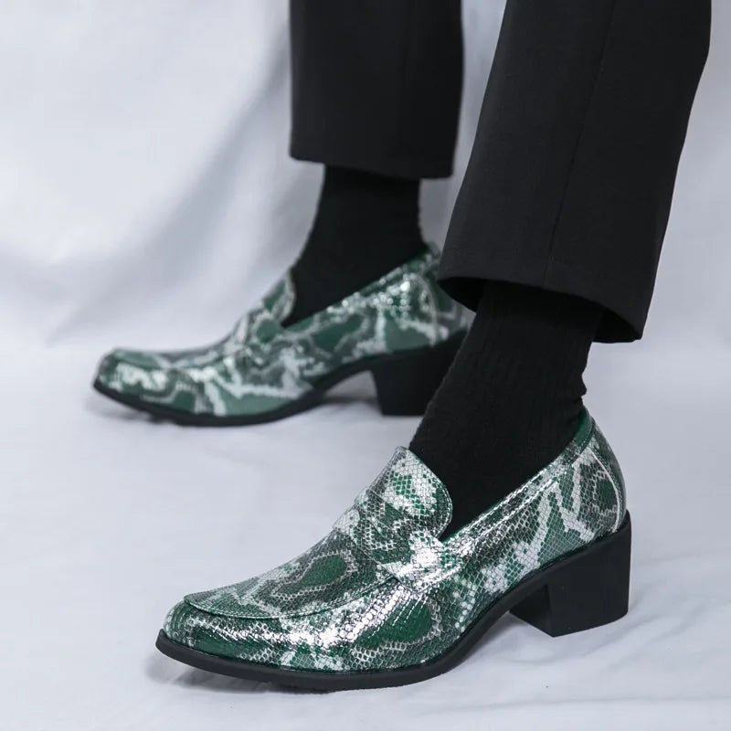 Zapatos Oxford Hombre Ticotrendy Piel Dividida Estampado Animal Sin Cordones | Elegantes