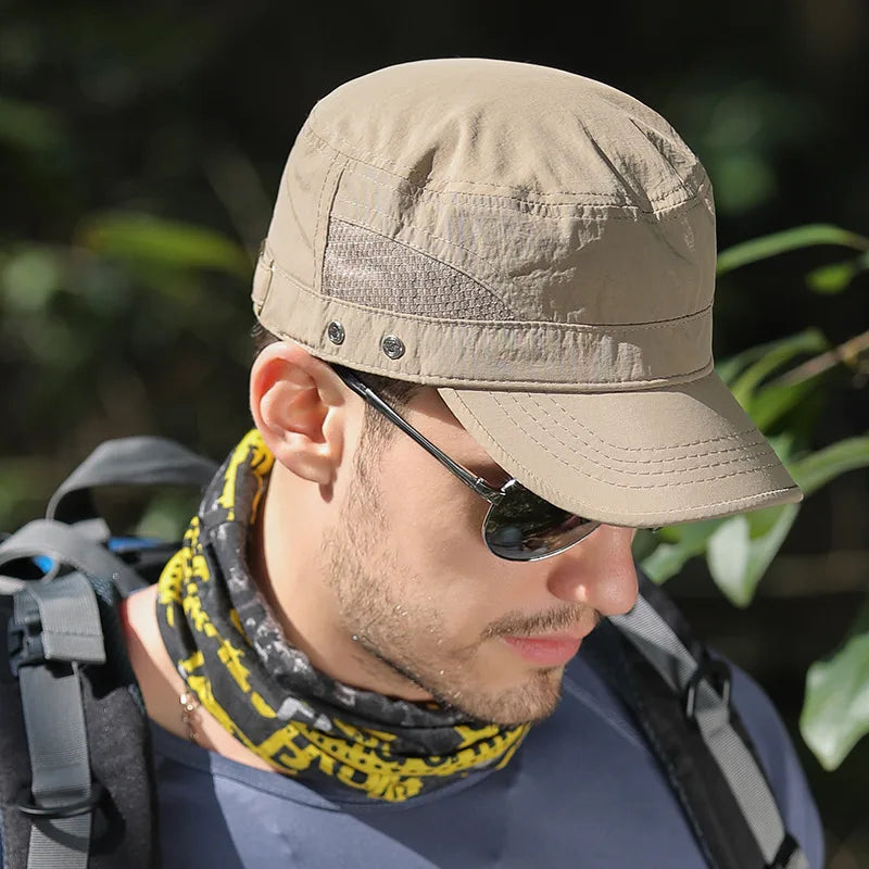 Verano de secado rápido malla transpirable deporte al aire libre suave sombrero plano gorra de hombre mujeres gorra de béisbol pesca correr senderismo gorra de camionero