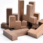 Rompecabezas de bloques rusos de nogal, rompecabezas de madera 3D Tangram IQ, entrenamiento lógico, rompecabezas, juguetes educativos Montessori, juegos de aprendizaje