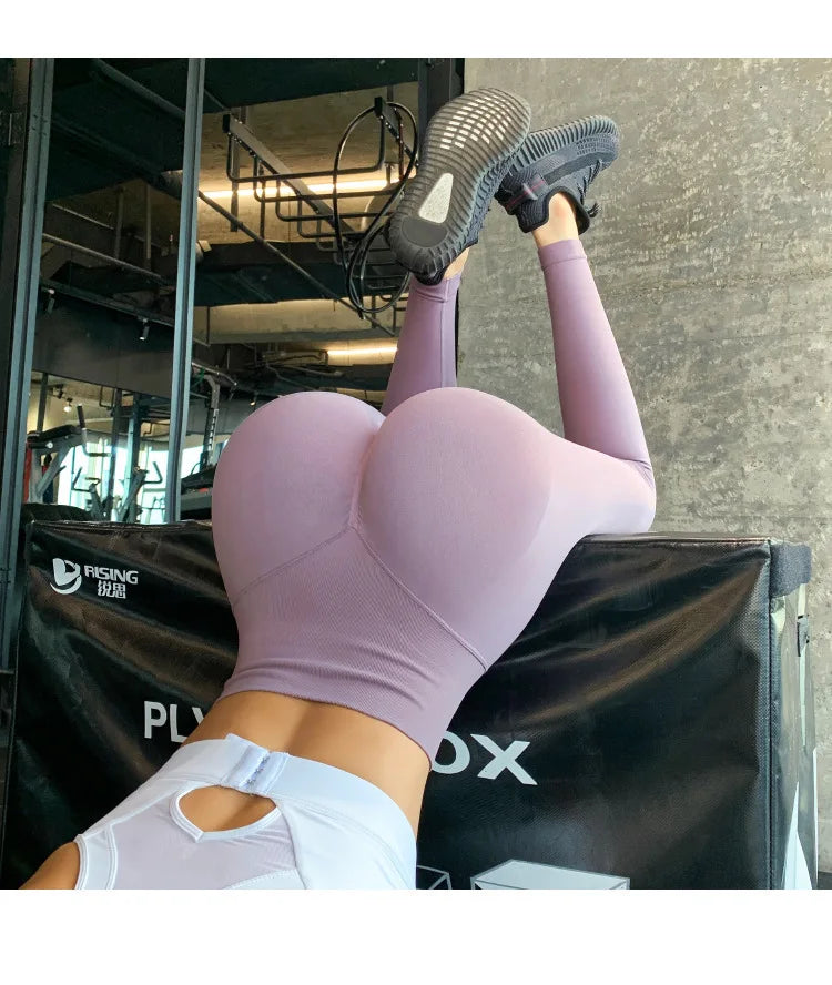 Pantalones Yoga Cintura Alta | Mallas Sin Costuras Realce Cadera | Elásticas Sólidas para Gimnasio | Tico Trendy