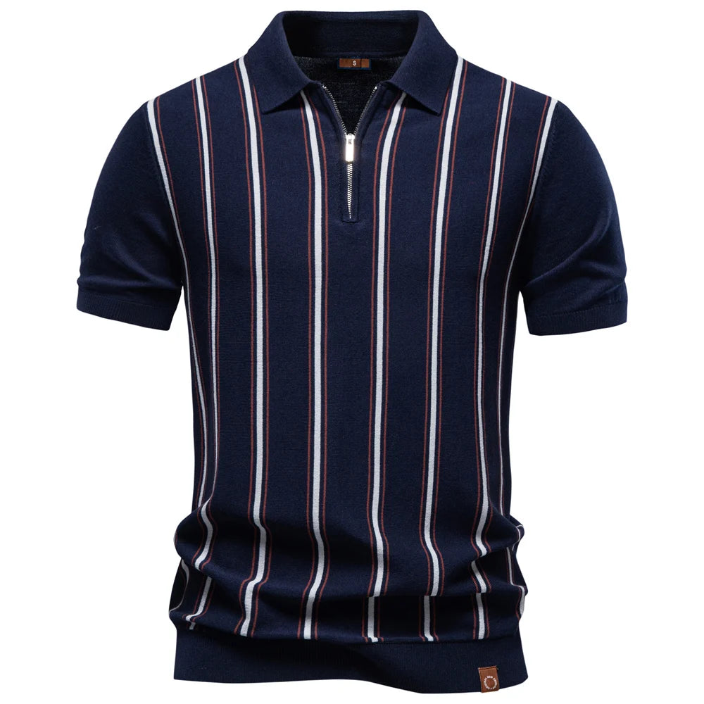Polo Rayas Estilo Elegante Hombre | Manga Corta Suave Transpirable | Tallas S-XXL | Tico Trendy