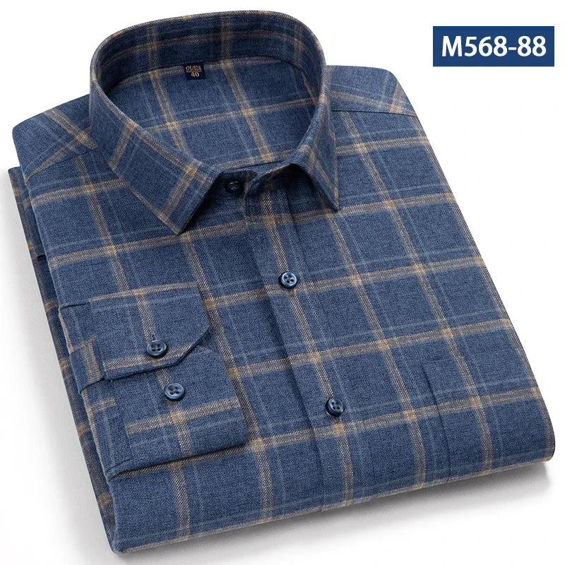Camisa Clásica Algodón Hombre | Manga Larga | Botones | Casual y Oficina | Ticotrendy