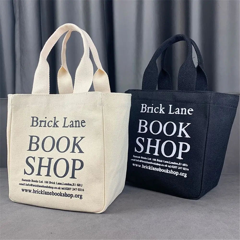 Bolsa de Almuerzo de Lona con Diseño de Letras, Ideal para Oficina y Picnic