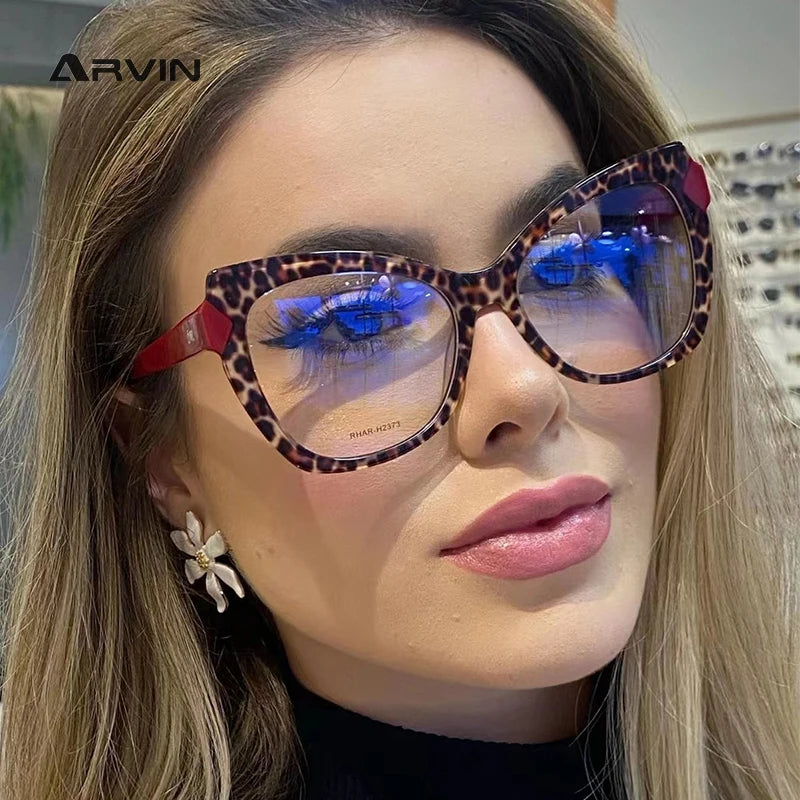 Montura Gafas Ojo Gato Lujo Personalidad | Protección Luz Azul Óptica Titanio Plástico