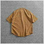 Camisa Lino Algodón Hombre | Estilo Retro | Manga Corta | Cuello Abierto | Ticotrendy Costa Rica