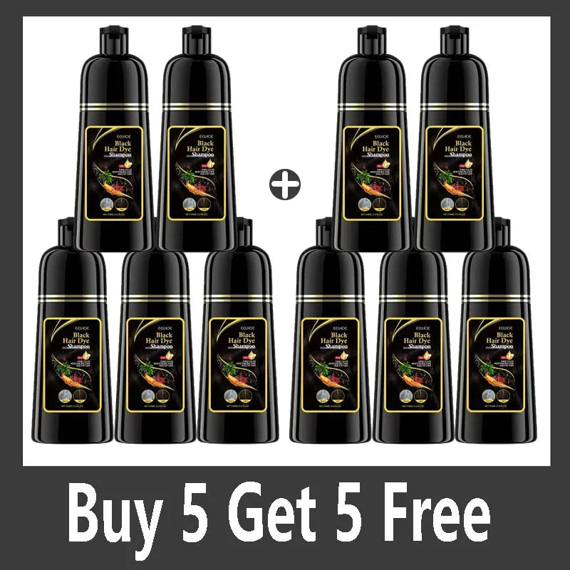 Champú de tinte para el cabello a base de hierbas naturales 3 en 1, cambio de Color del cabello, cabello gris a marrón oscuro, negro, cuidado nutritivo profundo