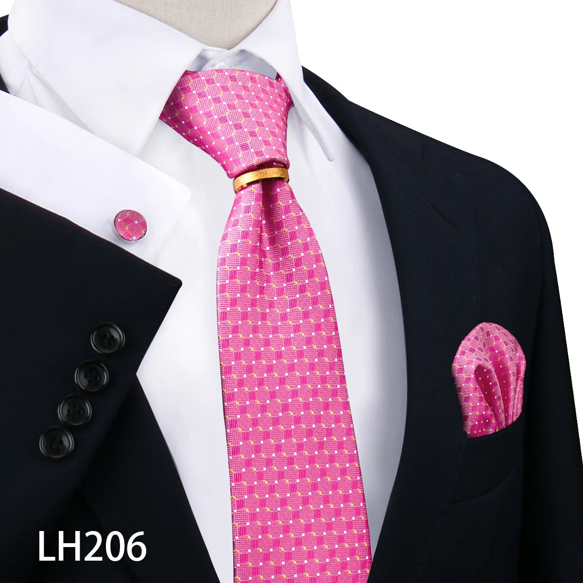 Set De Corbata Anillo Gemelos Pañuelo Accesorio De Traje Boda