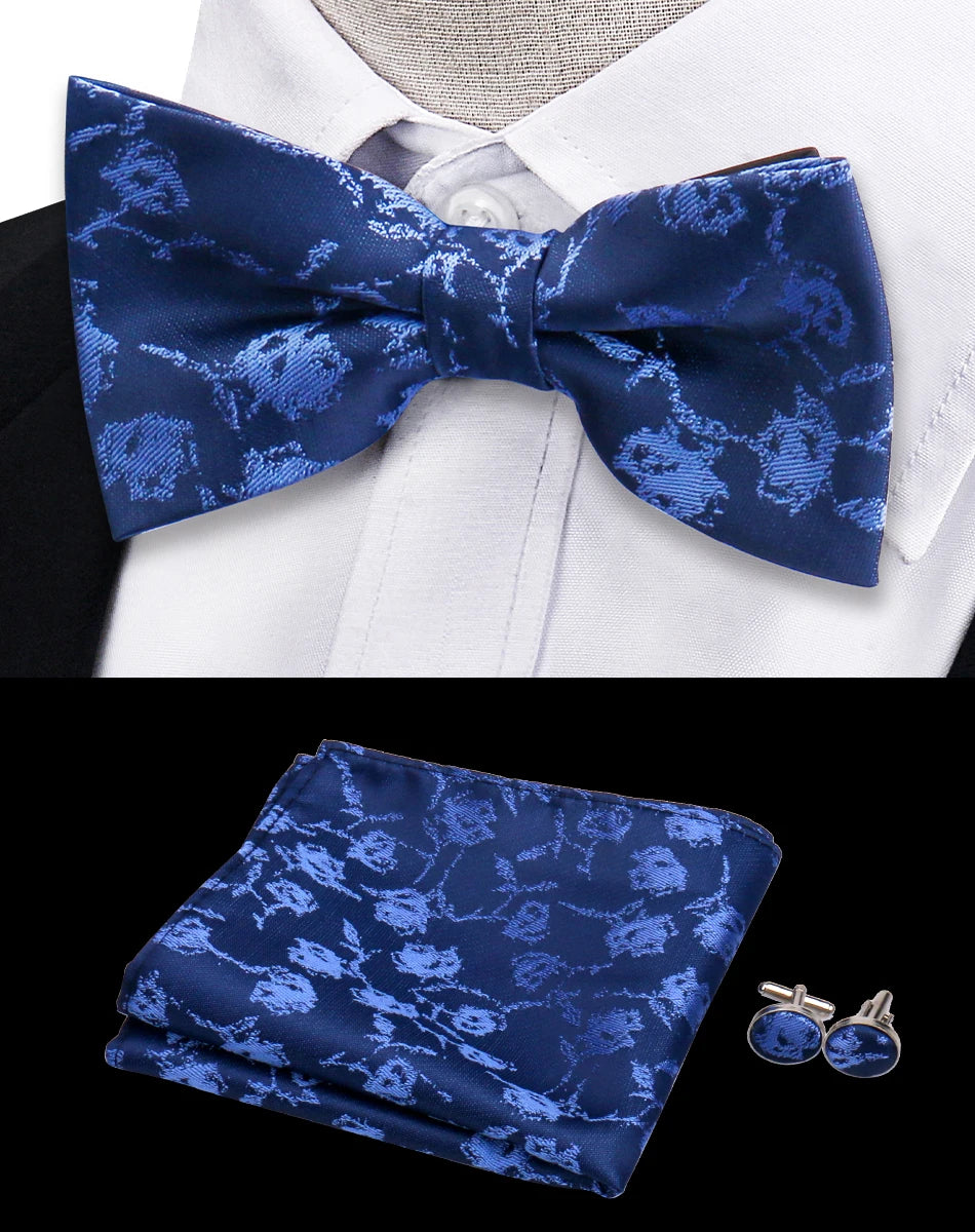 Conjunto Pajarita Pañuelo Gemelos Estilo Novedad Elegancia Pura Vida