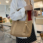 Bolso De Mano Tejido Vintage Mujer Playa Verano Cruzado