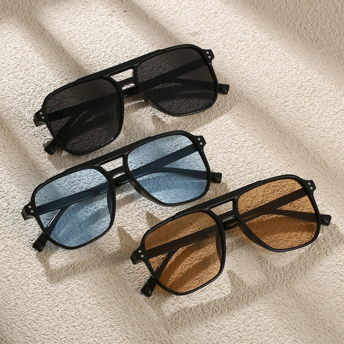 Gafas de Sol Clásicas Piloto Vintage Grandes Doble Haz