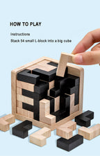 Rompecabezas de cubo 3D Luban entrelazado juguete educativo creativo de madera cerebro mente juego de aprendizaje temprano regalo para niños carta