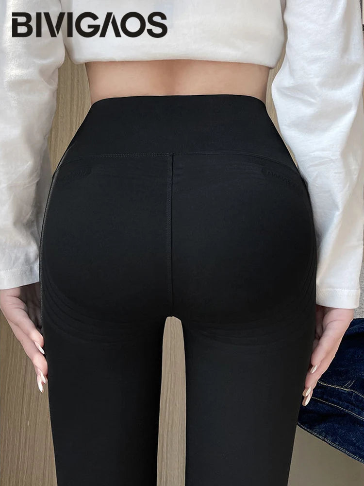 Mallas Piel Tiburón Estampado | Lana Cálida Levantador Glúteos | Sin Costuras Cintura Alta OI | Ticotrendy