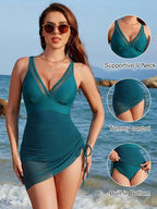 Bikini de Malla con Cordón 2025 | Una Pieza | Color Sólido